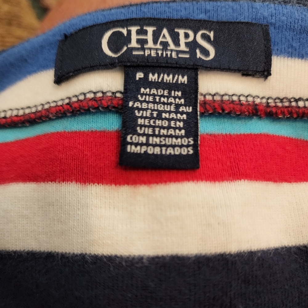 CHAPS Women's Stripped Lace Up Tee - Picture 10 of 11
